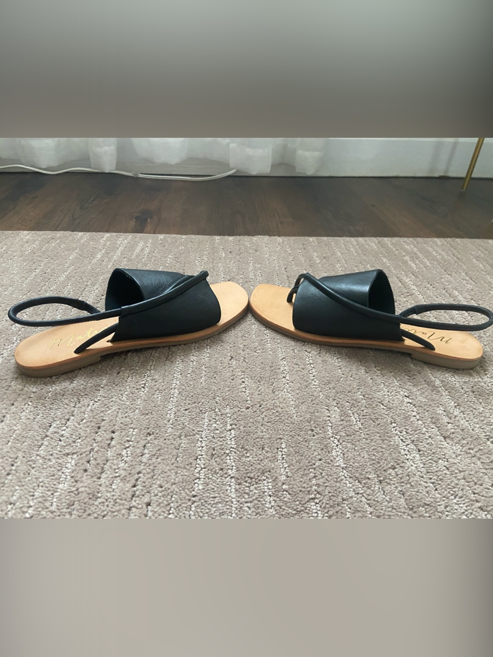 Matisse Black Leather Slingback Toe-Loop Sandals “Shayla” - Picture 4 of 7